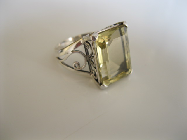 A cocktail ring in Lime Green